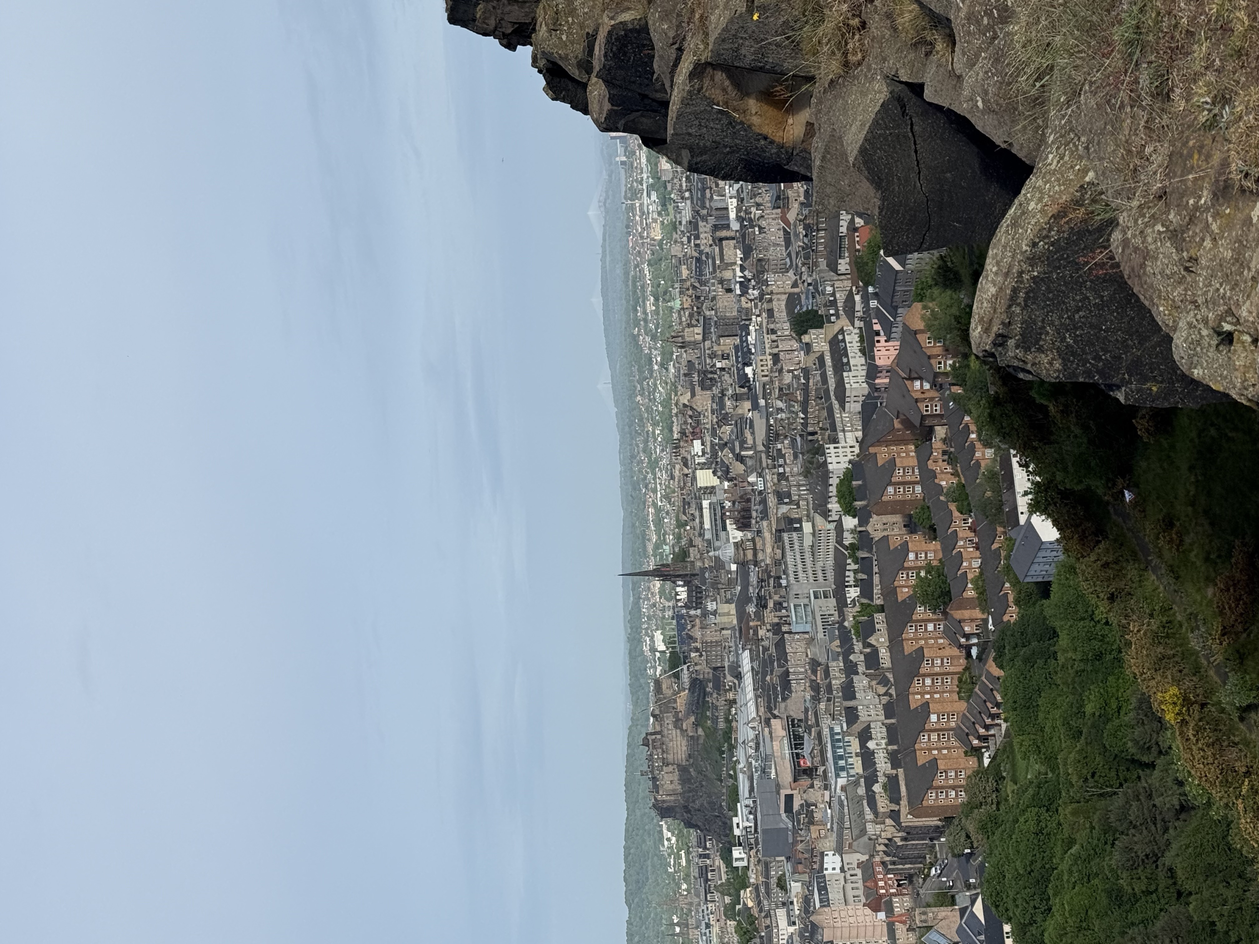 Edinburgh from above on my morning run - the castle sits on its rock to the left